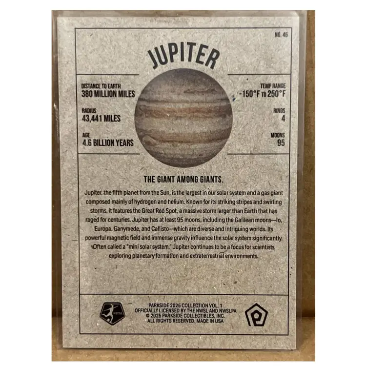 2025 Parkside NWSL P. Linnehan “Jupiter” Vintage #45