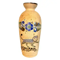 Large Tonala Mythical Creature Stoneware Vase 12”