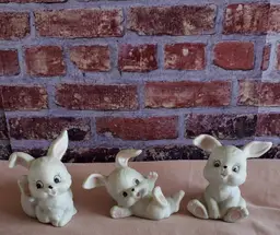 Homco Bunny Rabbit Set Of 3