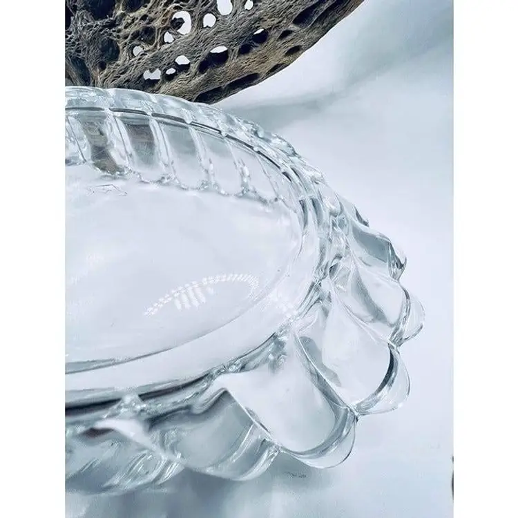 Vintage HEISEY Crystolite Rolled Sides Pickle Dish