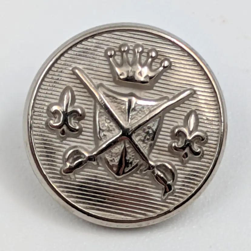 Buttons Vintage Coat of Arms Fleur de Lis Sword Shield Set of 8