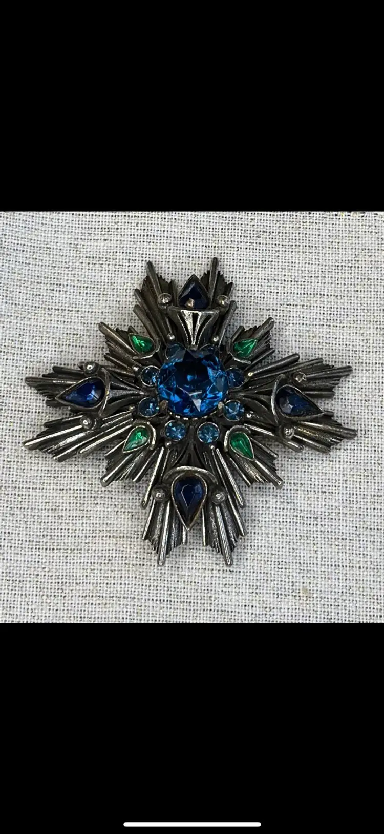 Signed Florenza Maltese Cross Brooch