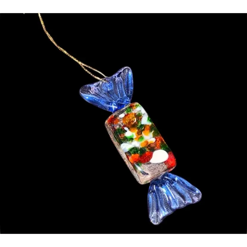 #14- Vintage 1980's /90's  Unknown Artist Art Glass Candy  As Pictured