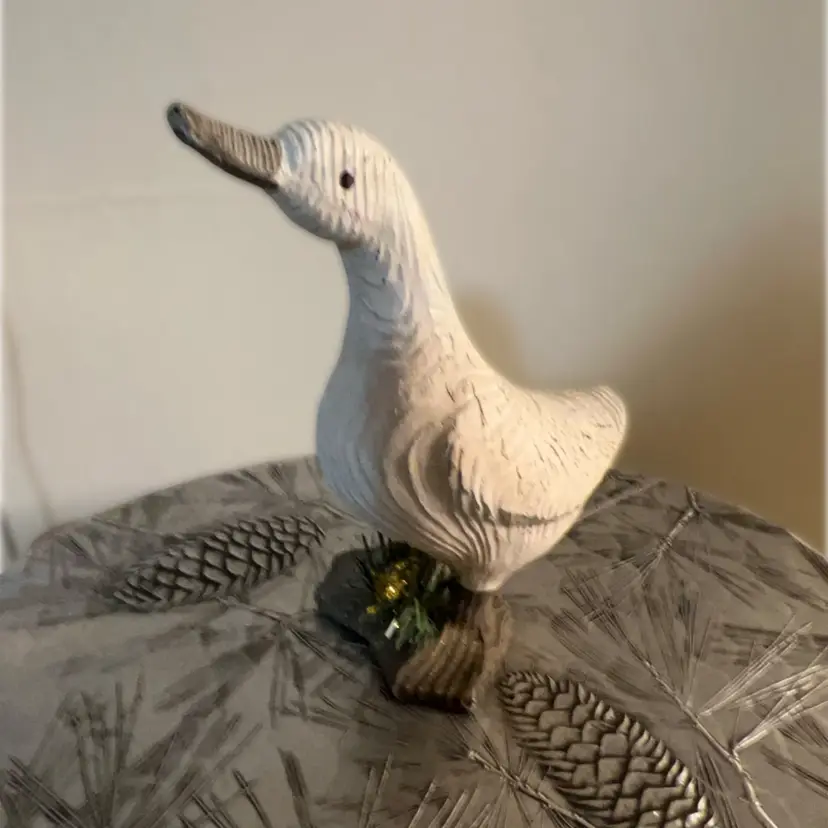 Vintage Wooden Carved Duck Farmhouse Decor 6” x 5.5”