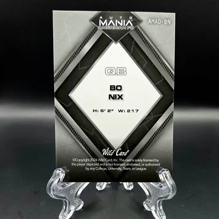 Bo Nix 2024 Wild Card Auto Mania 1/1 Denver Broncos, Oregon Ducks
