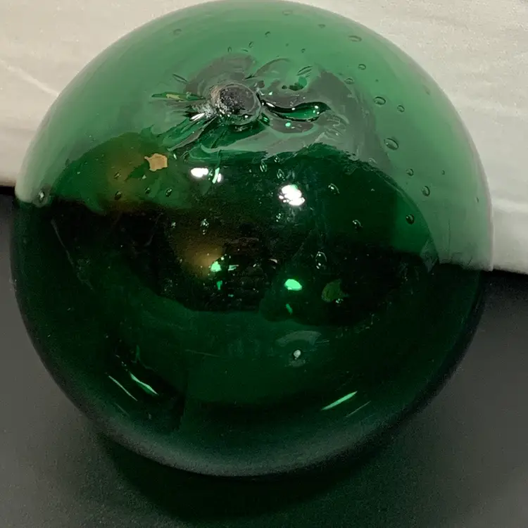 Vintage Green Hand Blown Glass Float