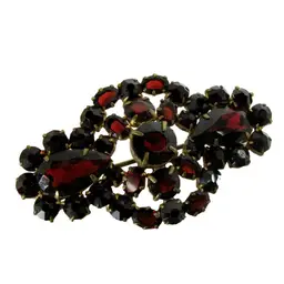 Gorgeous Faux Garnet Red Rhinestone Pin Brooch