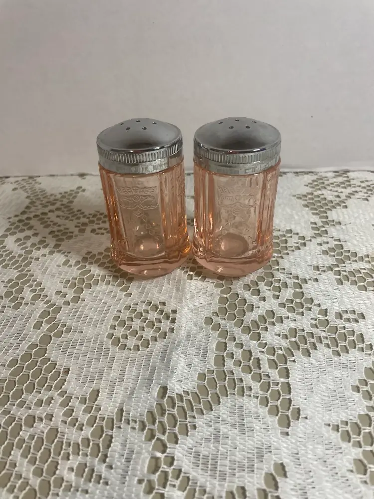 Pink Depression Glass Salt And Pepper Shakers