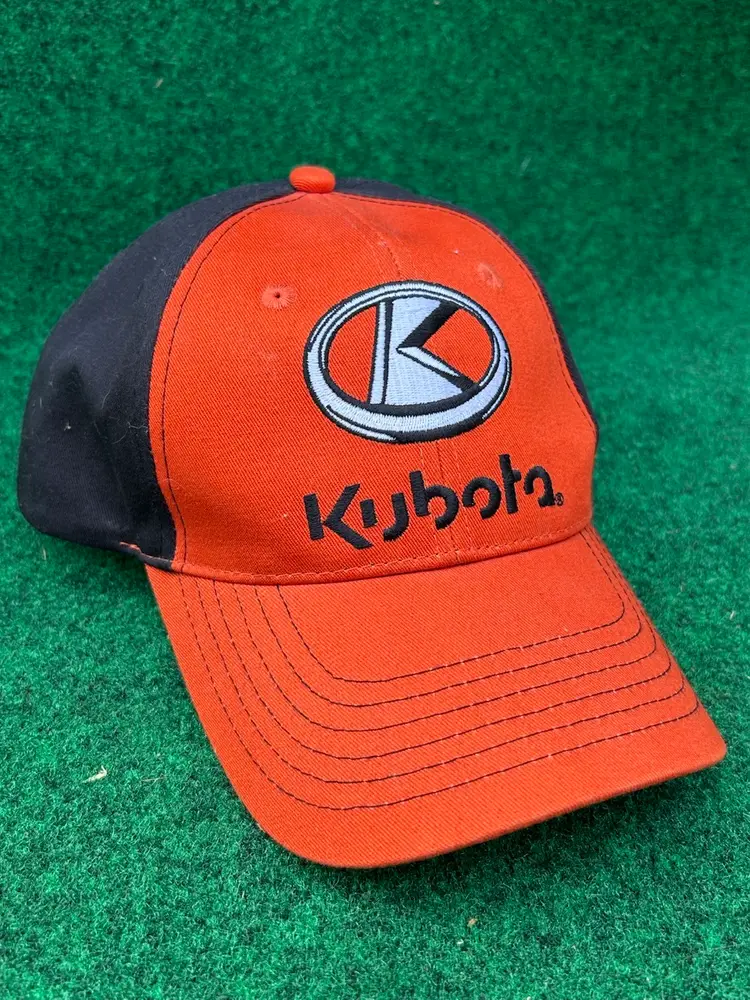 Kubota Tractor Baseball Hat Cap Orange/Black K-Products Strapback Adjustable