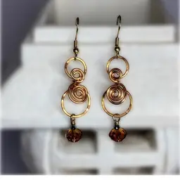 Gold tone Spiral Wire Earrings