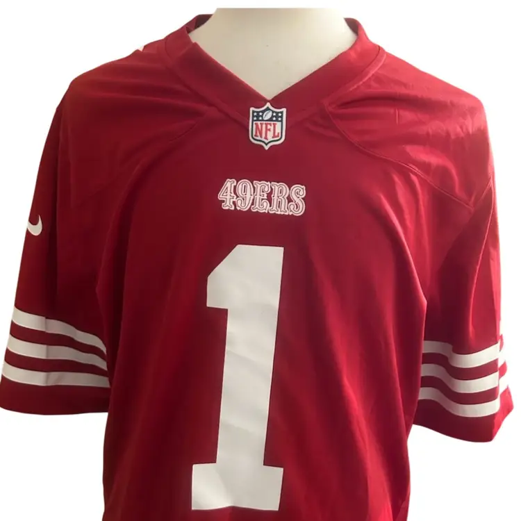 New$130 Nike San Francisco 49ers Custom # 1 Dad Jersey Large