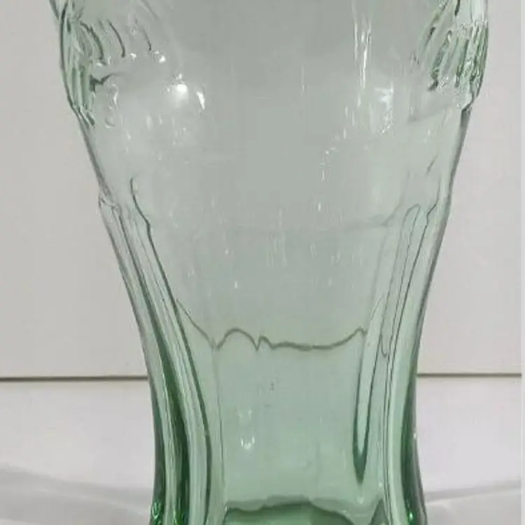 COCA-COLA COKE GLASS Genuine Green Large 6" Tall Glasses Cup Vintage 17 OZ