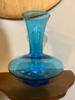Turquoise Blue Blenko Vase