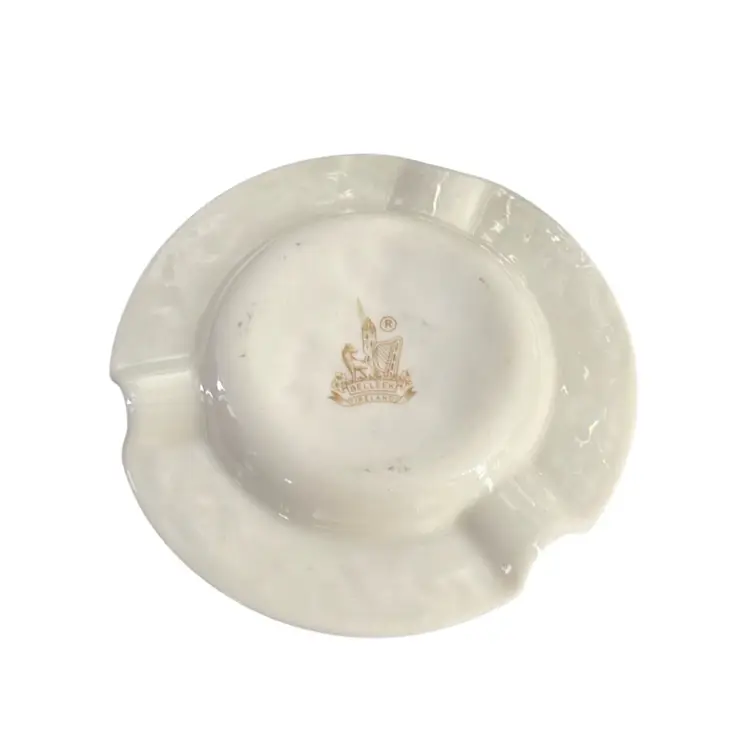 #01 4 1/4 Inch Porcelain 
Green Clover Trinket Dish Ashtray
By The Belleek