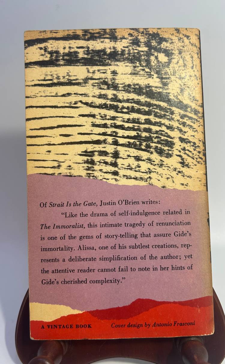 Vintage 'Strait is the Gate' By Andre Gide Paperback Book 1956 Vintage Books