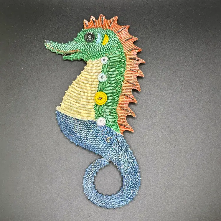 Glitter Seahorse Wall Hanging 7”