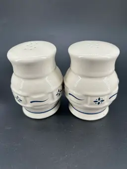VINTAGE LONGABERGER SALT AND PEPPER SHAKERS