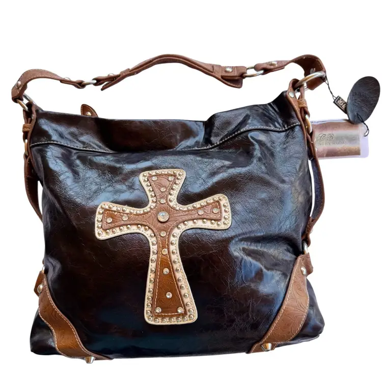 Country Road Western Cross Brown Handbag NWT Studded w/ Dust Bag NWTS