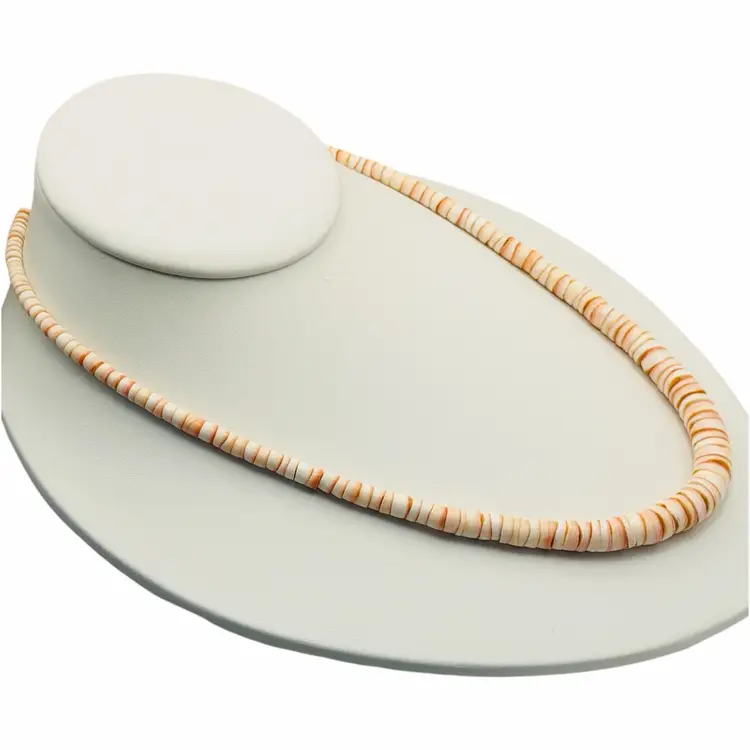 VTG Red Lip Heshi Shell Necklace Santa Domingo Graduated Bead Necklace 70s