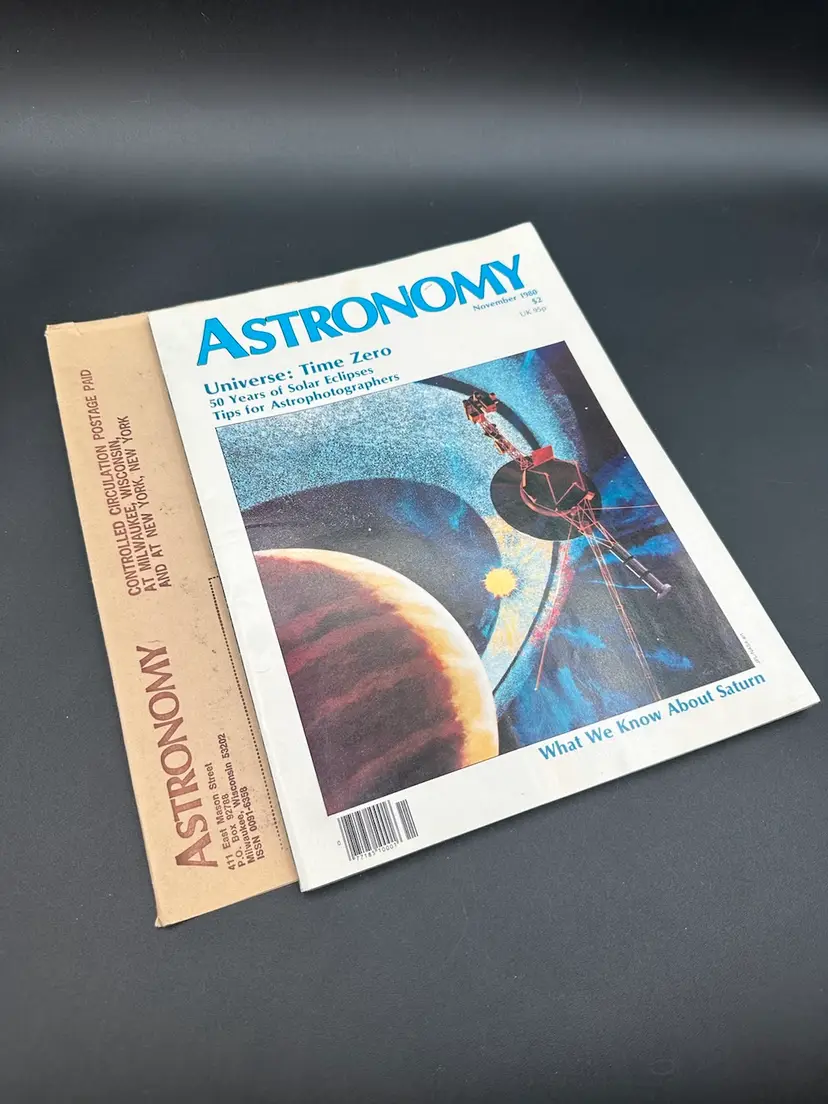 Astronomy Magazine, Nov. 1980, Universe Time Zero with Mailing Envelope