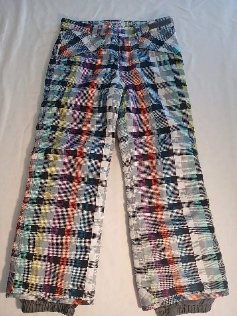 Cherokee Kids Snow Pants L 10/12 Plaid Insulated Winter Ski Snowboard