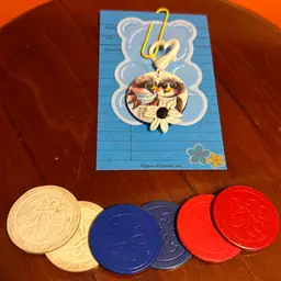 (C) Vintage Poker Chips - 6 Plain And 1 Up Cycled Into A Journal Charm