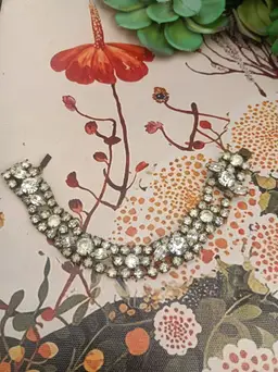 Vintage Marked Ann Vien Clear Rhinestone Bracelet.