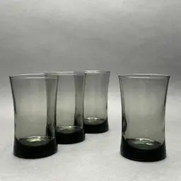 Vintage MCM Smoke Gray Juice Glasses.  Set of 4.