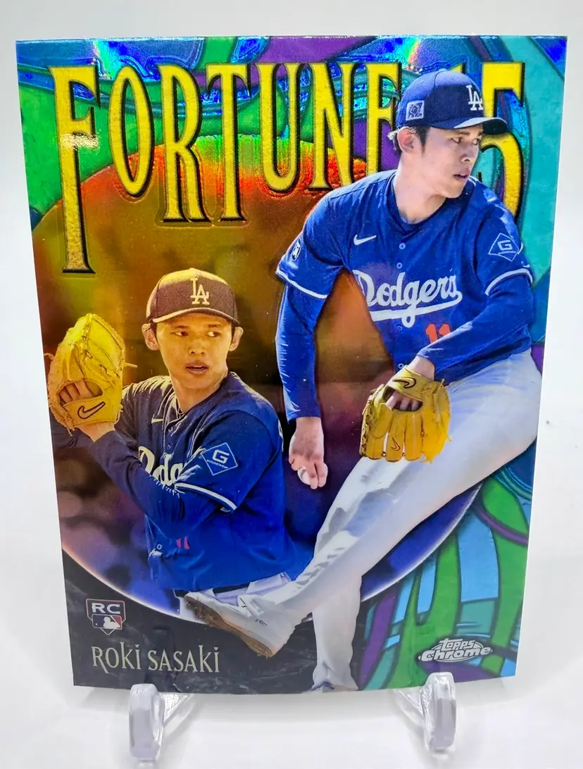 Roki Sasaki 2025 Topps Chrome Fortune 5 Insert #F15-13 RC LA Dodgers Rookie