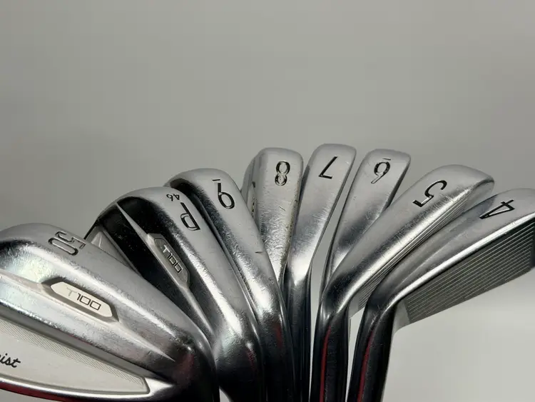 Titleist 2021 T100 4-PW Iron Set AMT Tour White S300 Stiff Flex