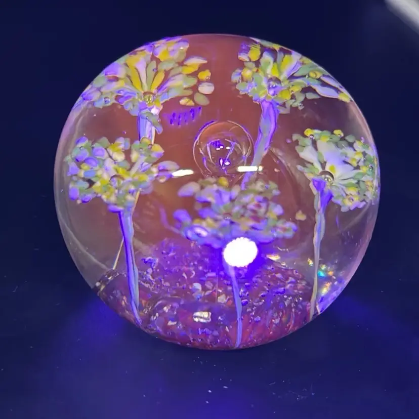 1970’s Vintage Handblown Millefori Ice pick Flower Paper Weight