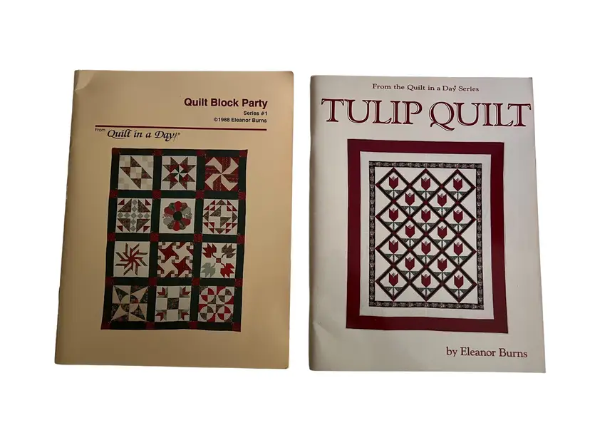 Quilting Books- Vintage. Tulip Quilt. Quilt Block Party. Quilt in a Day Series by Eleanor Burns