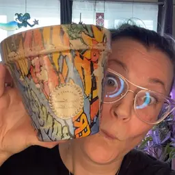 5” Hydro-dipped Vaso Pot: Comic Book Sayings