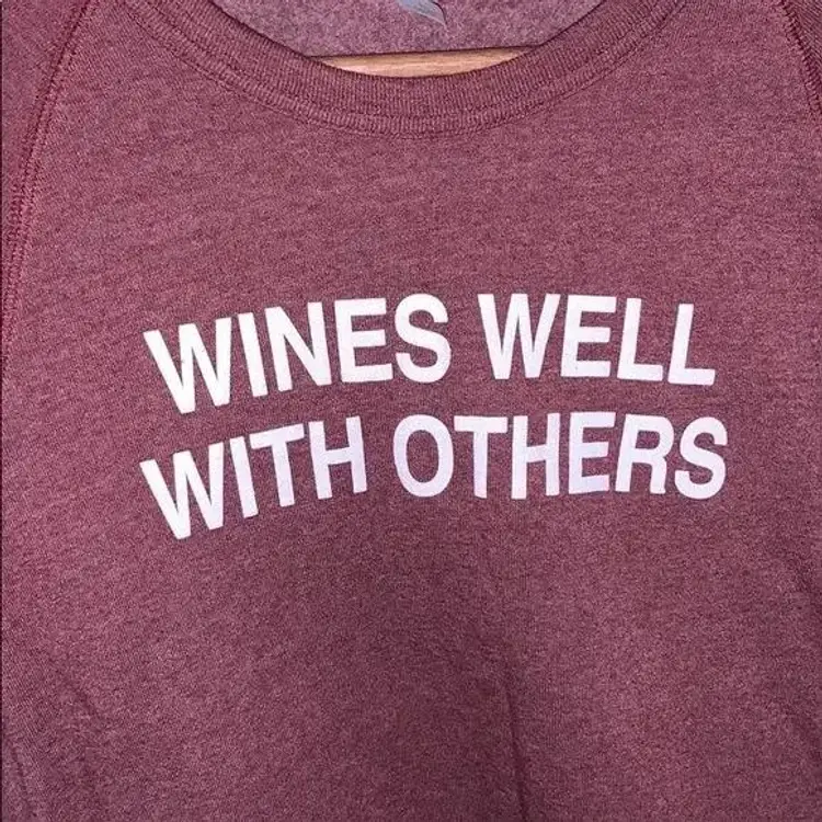 Alternative Apparel "Wines Well with Others" Crewneck - L