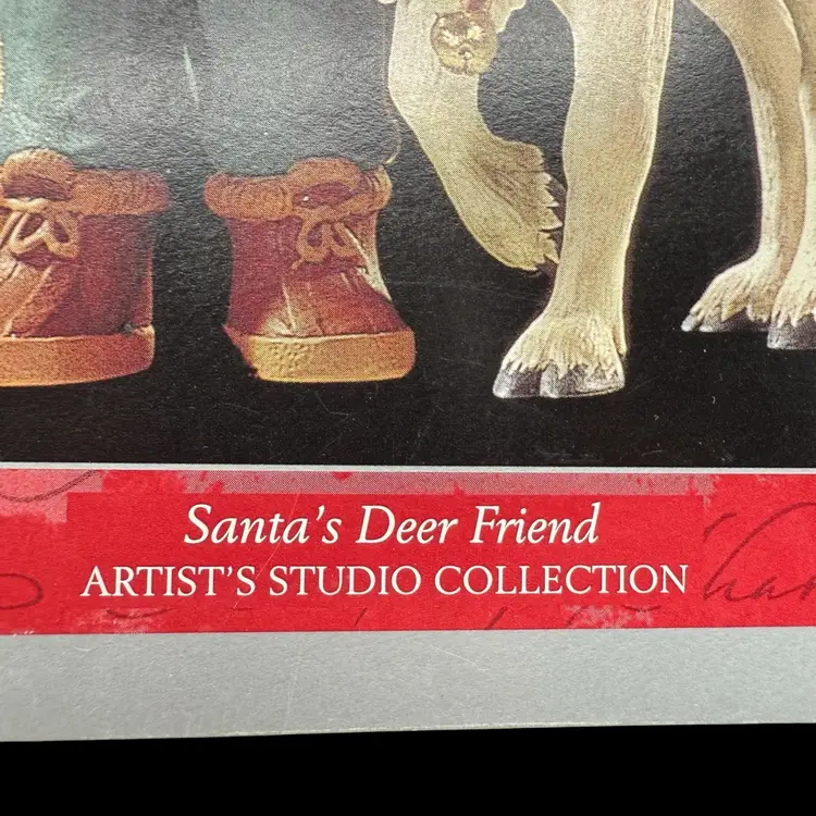 Hallmark Christmas Ornament Santa's Deer Friend Artist's Studio Reindeer 1998