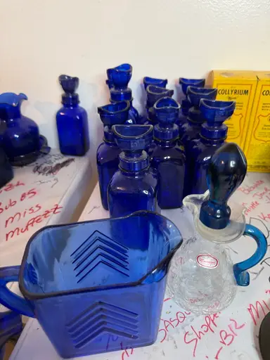 Cobalt Blue Glass And Jewelry