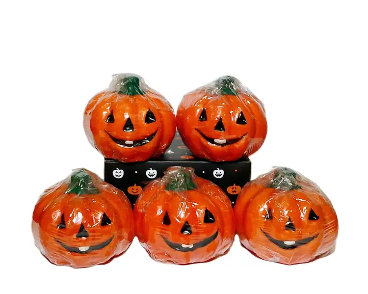 NEW Concord Empire Candle Smiling Jack O Lantern Pumpkin Halloween Spooky VTG