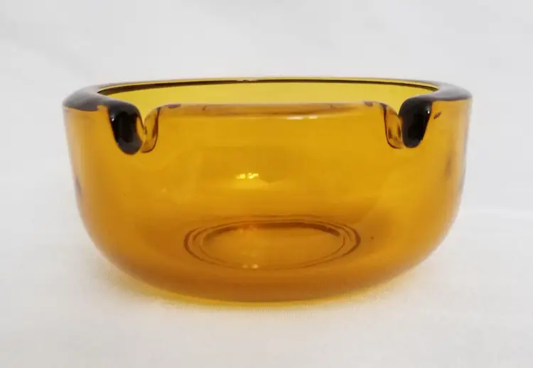 Vintage Amber Glass Ashtray