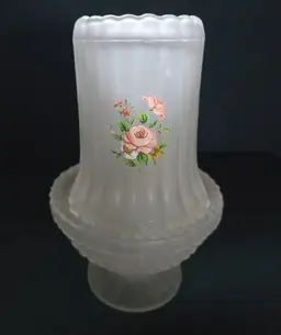 Satin Frosted Glass Hobnail 2 Piece Fairy Lamp