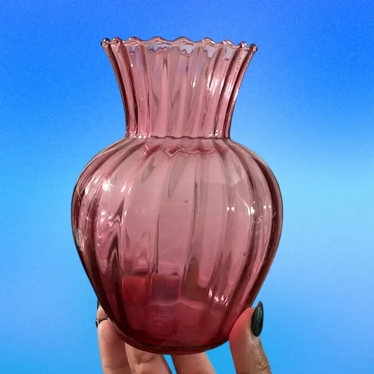 Vintage Pilgrim Cranberry Glass Vase