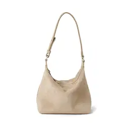 Slouchy Suede & Leather Shoulder Bag