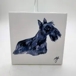 Vintage Scottish Terrier Scotti Dog Tile Trivet Coaster Arius Santa Fe 4x4