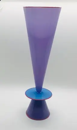 Lino Tagliapietra & Thomas Buechner III Purple/Blue Hand Blown Vase Signed 1988