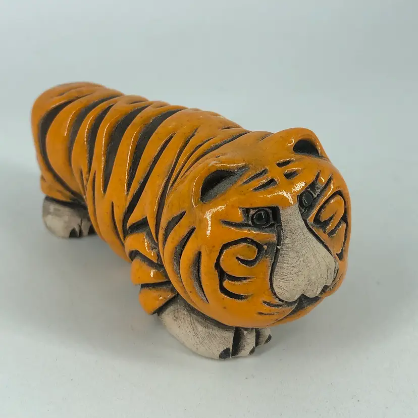 Vintage Hand-Crafted Artesania Rinconada Tiger Figurine