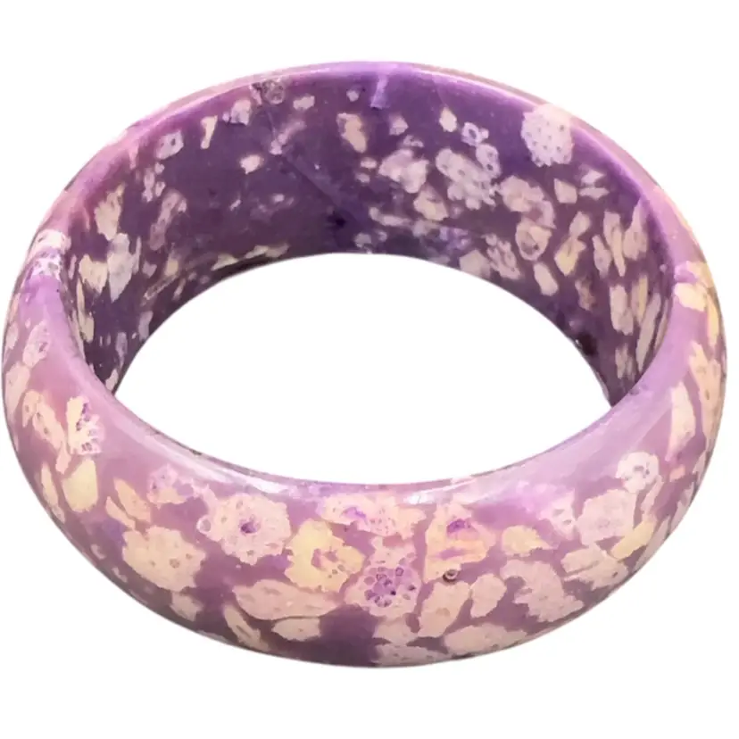 Vintage Lucite Purple chunky Bangle It Glows