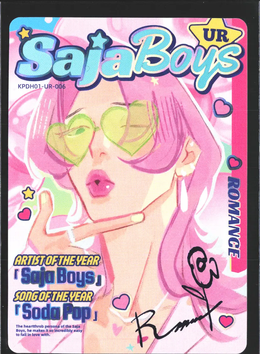 Romance Signature Saja Boys Soda Pop KPop Demon Hunters Trading Card UR-006