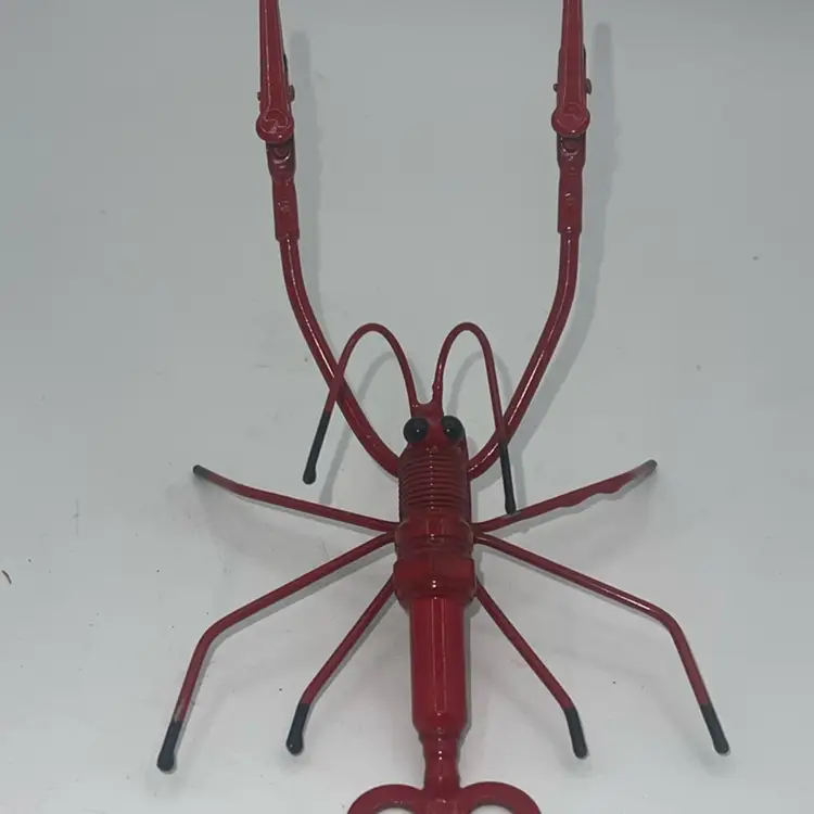 Metal Crawfish/shrimp Recipe Holder Red 6” X 4”