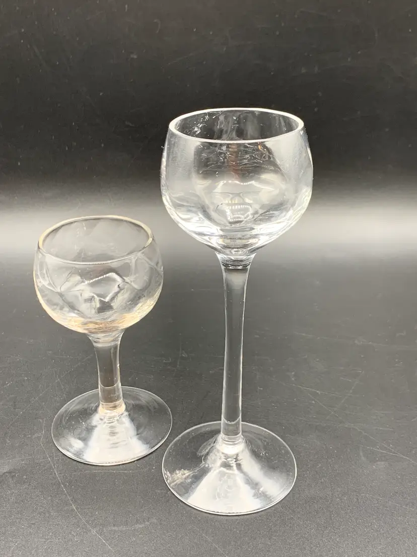 #52 - Vintage Crystal Liqueur Cordial Glasses Tulip Shape Bowl