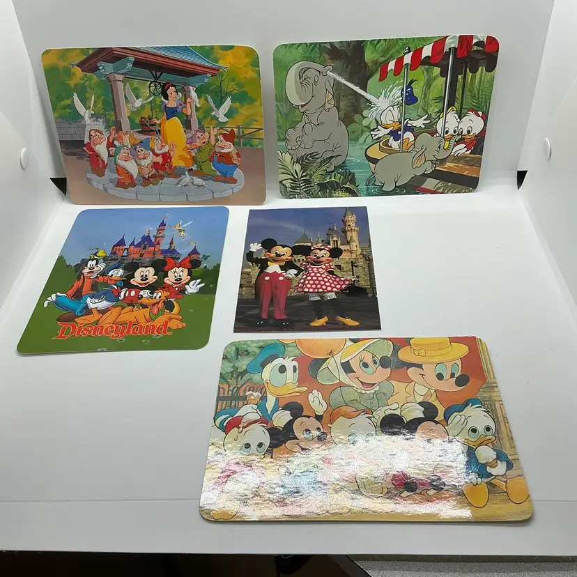 Vintage Disneyland Post Cards Lot Of 5 Walt Disney California Cartoon Ephemera