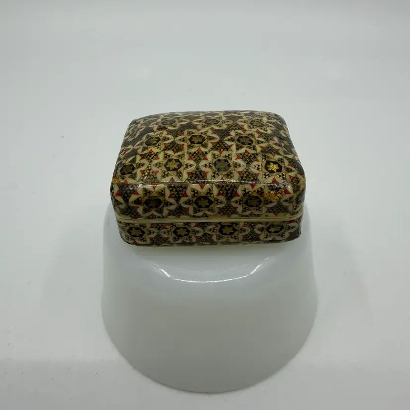 Handmade Persian Khatam Inlaid Micro Mosaic Trinket Box